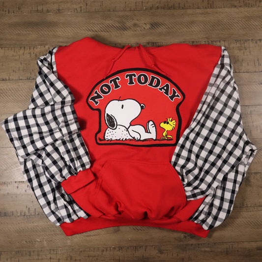 Reworked Hoodie - Snoopy & Woodstock "Not Today"